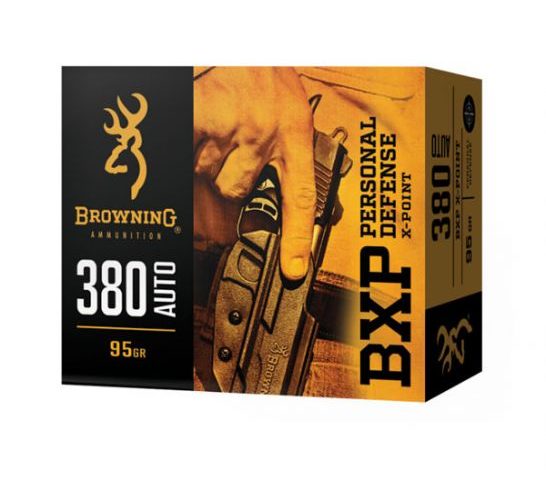 Browning 380 Auto/ACP 95gr BXP X Point Ammunition, 20 Round Box – B191703801