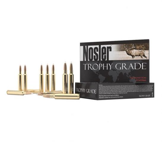 Nosler Trophy Grade 9.3×62 Mauser 250 grain AccuBond Rifle Ammo, 20/Box – 48634