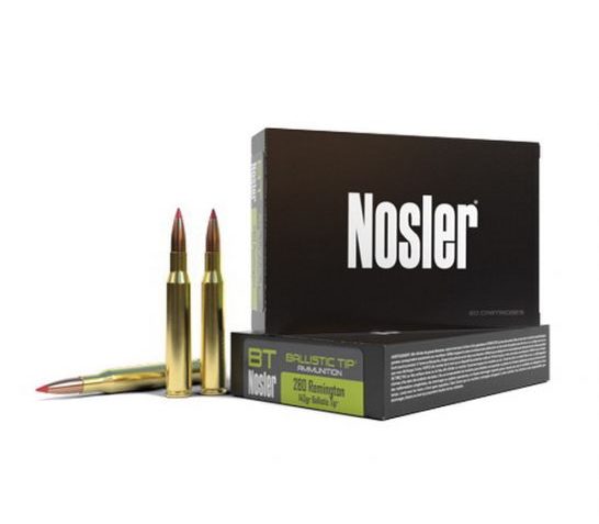 Nosler 280 Rem 140 grain Ballistic Tip Hunting Rifle Ammo, 20/Box – 40073