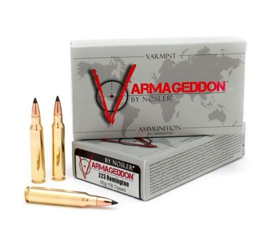 Nosler Varmageddon 222 Rem 40 grain FB Tipped Rifle Ammo, 20/Box – 65135