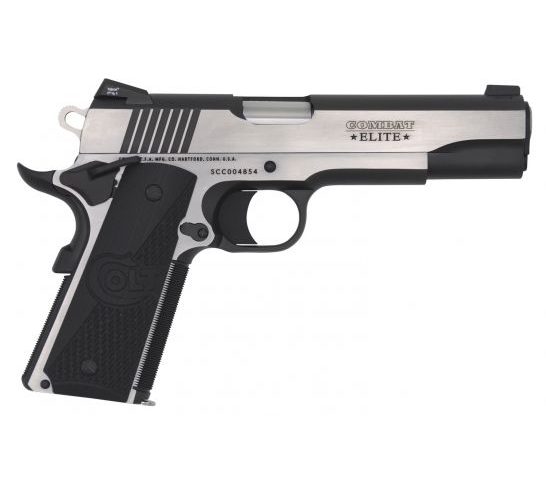 Colt Combat Elite Government 45 ACP 8+1 Round Pistol, 2-Tone Elite (Stainless Steel and Black) – O1070CE