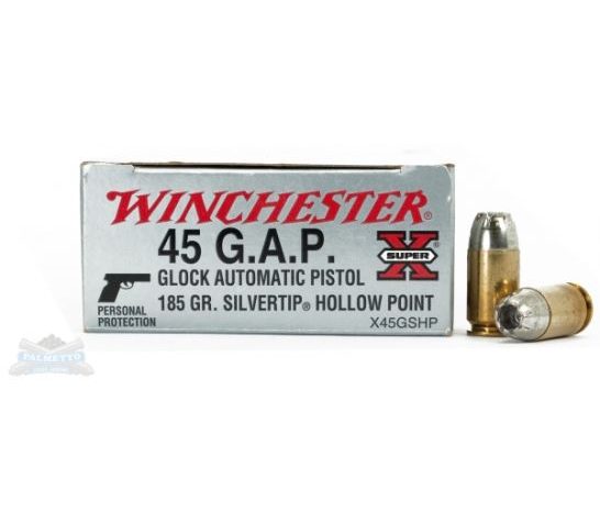 Winchester Super X .45 GAP 185gr Silver Tip HP Ammunition – X45GSHP