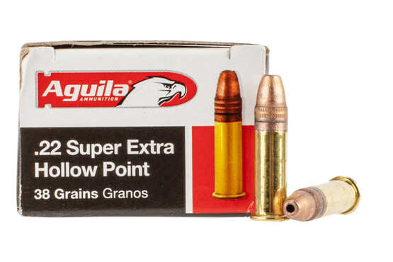Aguila Super Extra High Velocity 22LR 38gr Hollow Point Rimfire Ammo – Box of 50
