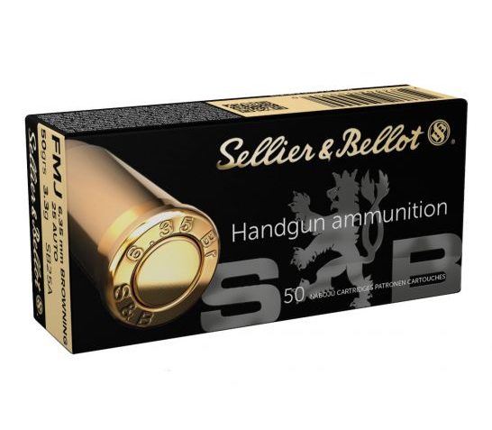 Sellier & Bellot 25 Auto/ACP (6.35 Browning) 50gr FMJ Ammunition  50rds – SB25A