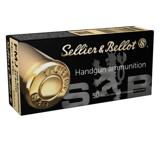 Sellier & Bellot 32 Auto/ACP (7.65 Browning) 73gr FMJ Ammunition 50r – SB32A