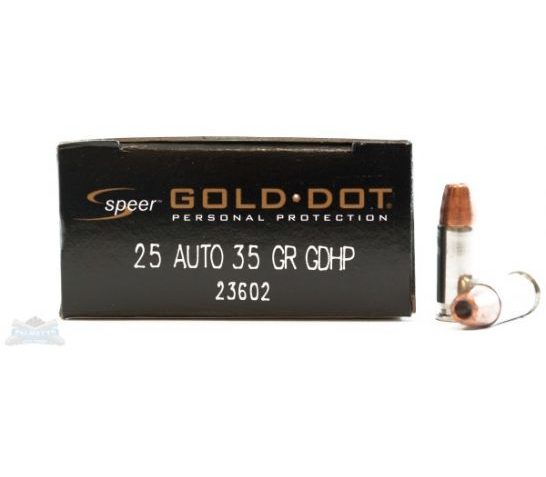 Speer 25 Auto/ACP 35gr Gold Dot Ammunition 20rds – 23602