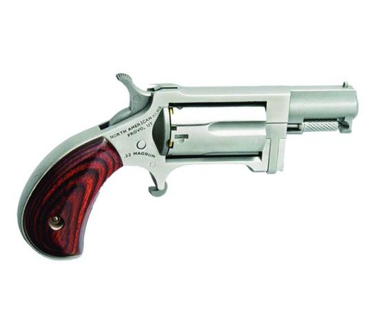 North American Arms Sidewinder 22 Magnum 5rd Single Action Revolver, Stainless W/Wood Grips – NAA-SW