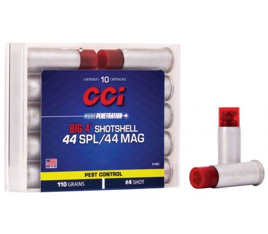 CCI BIG 4 110 gr Shotshell #4 Shot .44 Spl Ammo, 10/box – 3718CC