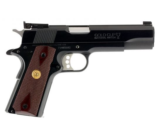 Colt Gold Cup National Match 9mm 9+1 Round Semi Auto Hammer Fired Pistol, Blue – O5872A1