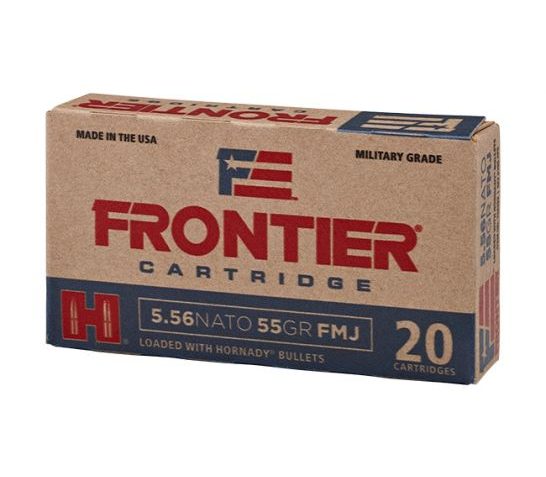 Hornady Frontier 5.56 NATO Ammo 55 Grain FMJ, 20rds – FR200