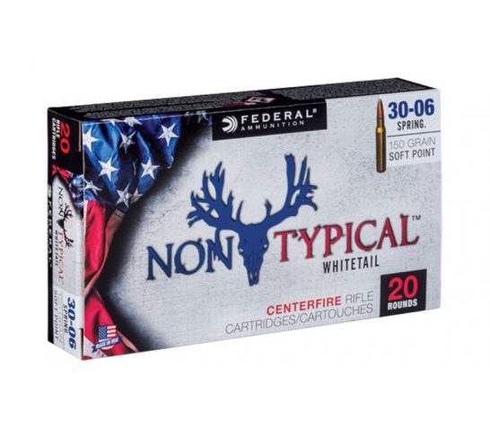 Federal 30-06 Sprg 150gr Soft Point Non-Typical Whitetail Rifle Ammunition, 20 Rounds – 3006DT150