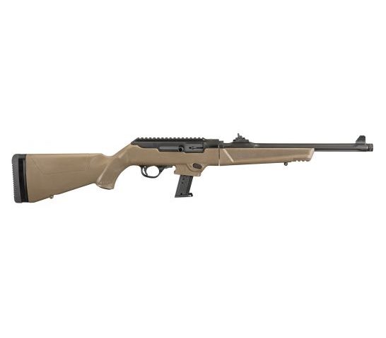 Ruger PC Carbine 9mm Rifle, Fluted/Threaded, FDE – 19105