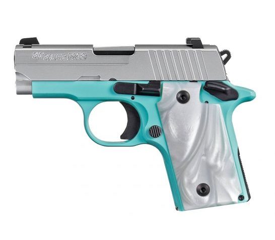Sig Sauer P938 9mm 7rd 3" Robins Egg Blue Pistol w/ Night Sights – 938-9-REB-AMBI