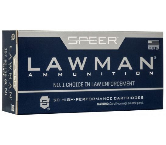 Speer Lawman Training 125 gr Total Metal Jacket .357 Sig Ammo, 50/box – 53919