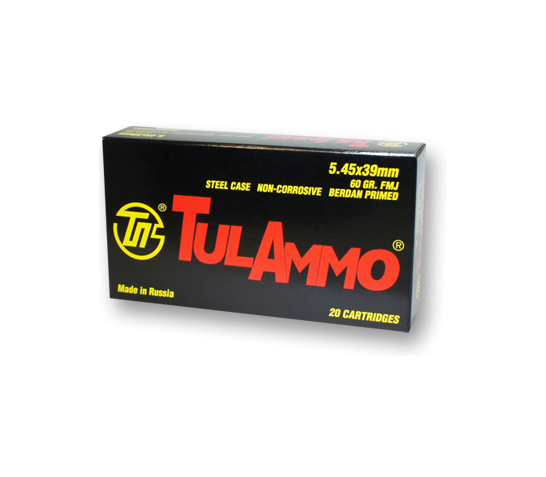 Tula 5.45×39 Ammo 60 Grain FMJ Steel Cased 20 rds/box – TA545390
