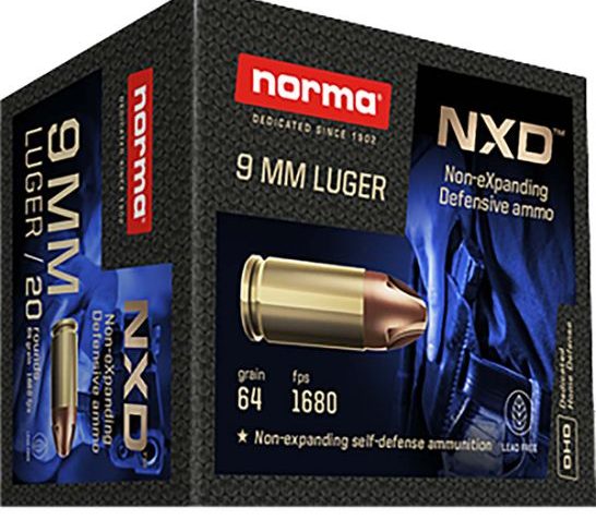 Norma NXD 64gr 9mm Luger Ammo, 20rd – 611140020