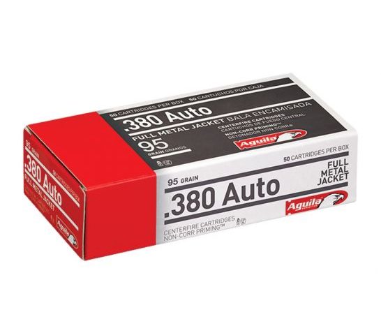 Aguila 380 Auto/ACP 95gr FMJ Ammunition 50rds – 1E802110