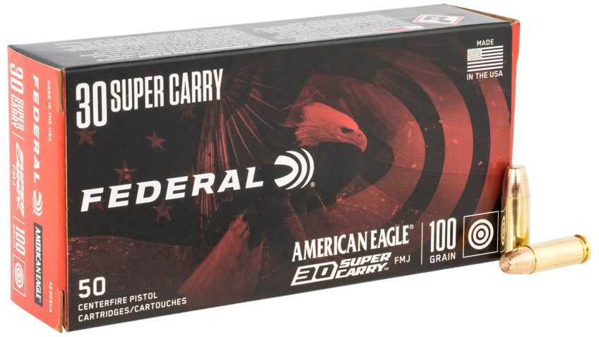 Federal American Eagle 30 Super Carry 100gr FMJ Handgun Ammo – 50 Rounds