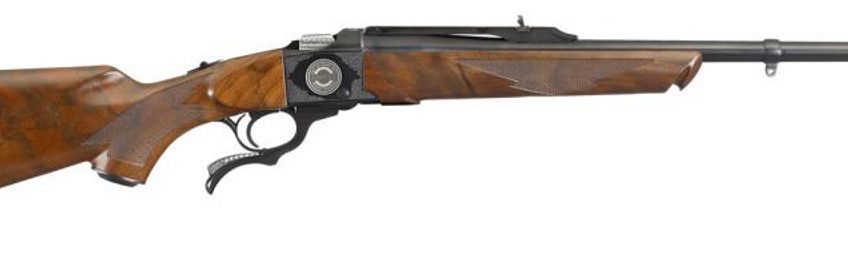 Ruger #1 50th Anniversary, Single Shot 308 Win, 22" Barrel, Satin Blued Finish, Walnut Stock, 7 Pounds, Limited Edition