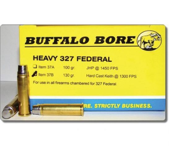 Buffalo Bore Heavy Outdoorsman 327 Fed Mag 130 grain Hard Cast Keith Handgun Ammo, 20/Box – 37B/20