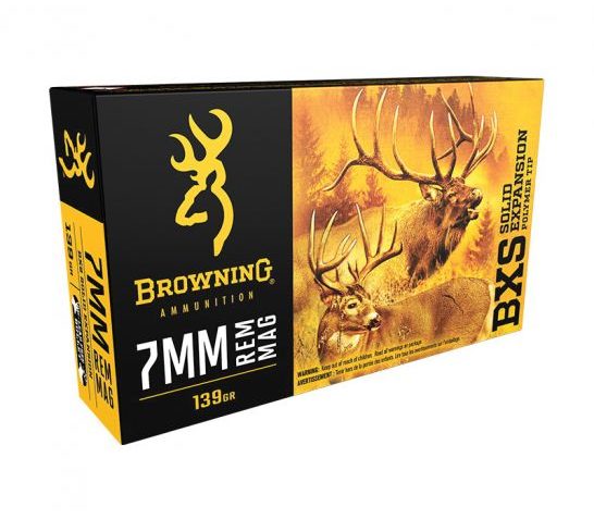 Browning BXS 139 gr Terminal Tip 7mm Rem Mag Ammo, 20/box – B192400071