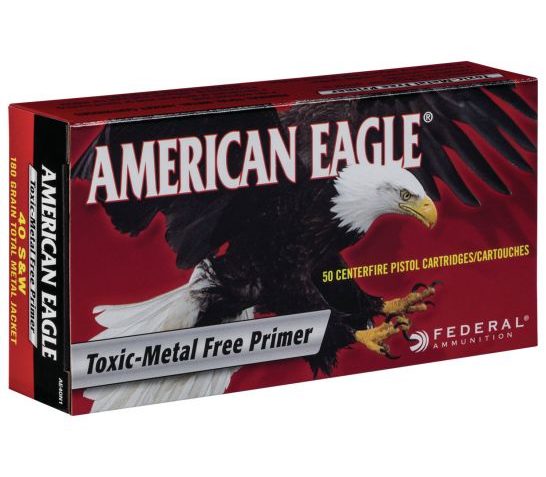 Federal American Eagle Indoor Range Training 180 gr Full Metal Jacket .40 S&W Ammo, 50/box – AE40N1