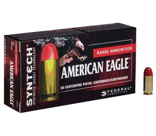 Federal American Eagle Syntech Action Pistol 220 gr Syntech Jacket Flat Nose .45 ACP Ammo, 50/box – AE45SJAP1