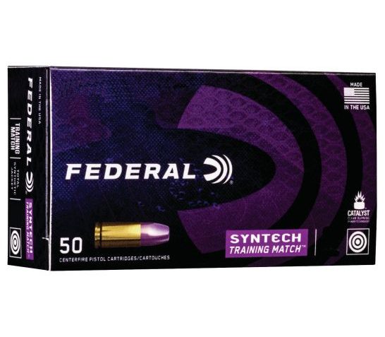 Federal American Eagle Syntech Training Match 124 gr Syntech Jacket Flat Nose 9mm Ammo, 50/box – AE9SJ4