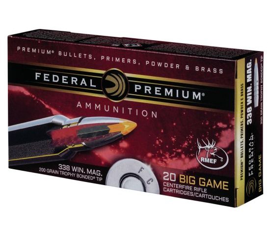 Federal Premium 200 gr Trophy Bonded Tip .338 Win Mag Ammo, 20/box – P338TT2