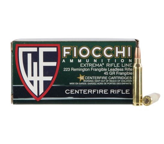 Fiocchi Extrema Frangible Leadless 45 gr Lead-Free Frangible .223 Rem Ammo, 50/box – 223FRANG