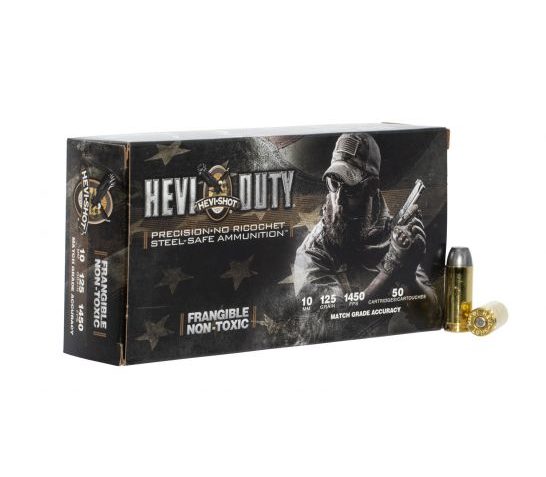Hevi-Shot Hevy-Duty Centerfire 125 gr Frangible 10mm Ammo, 50/box – 99010