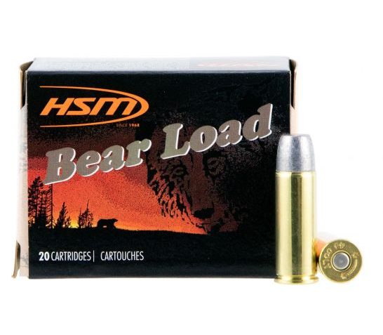 HSM Ammunition Bear Load 325 gr Hard Lead Wide Flat Nose – Gas Check .45 Colt Ammo, 20/box – HSM-45C-7-N-20