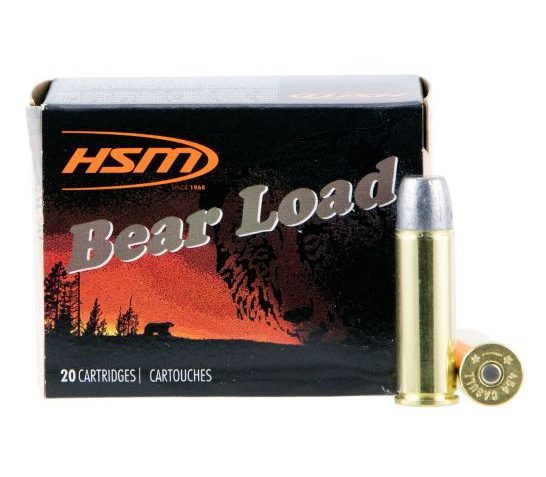 HSM Ammunition Bear Load 325 gr Hard Lead Wide Flat Nose – Gas Check .454 Casull Ammo, 20/box – HSM-454C-4-N-20