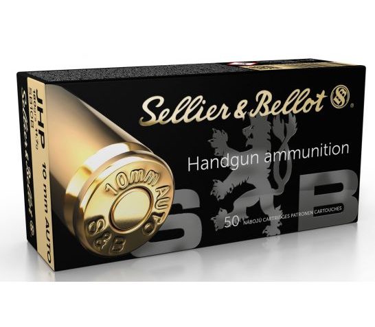 Sellier & Bellot 180 gr Jacketed Hollow Point 10mm Ammo, 50/box – SB10B