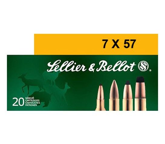 Sellier & Bellot 140 gr Full Metal Jacket 7x57mm Mauser Ammo, 20/box – SB757A