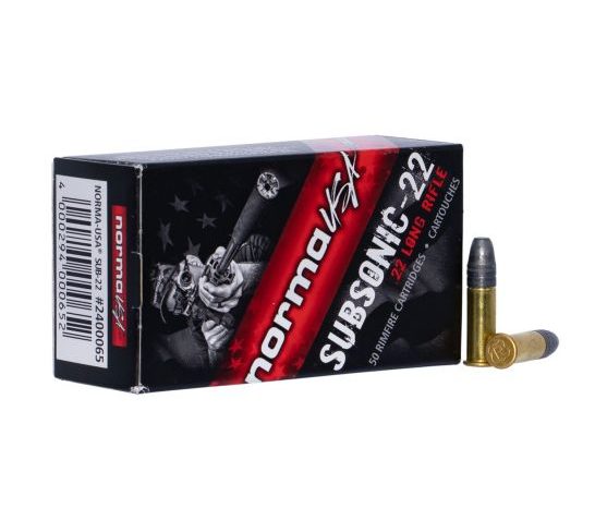 Norma Ammunition SubSonic 22 40 gr Lead Hollow Point .22lr Ammo, 50/box – 2400065
