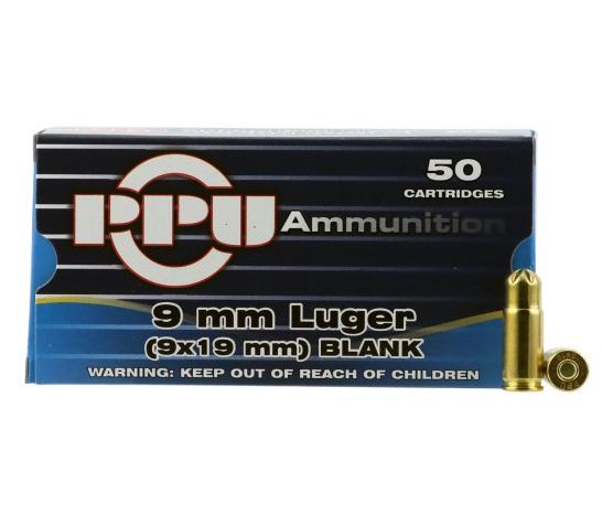 PPU USA 9mm Blank Ammo, 50/box – PPB9L