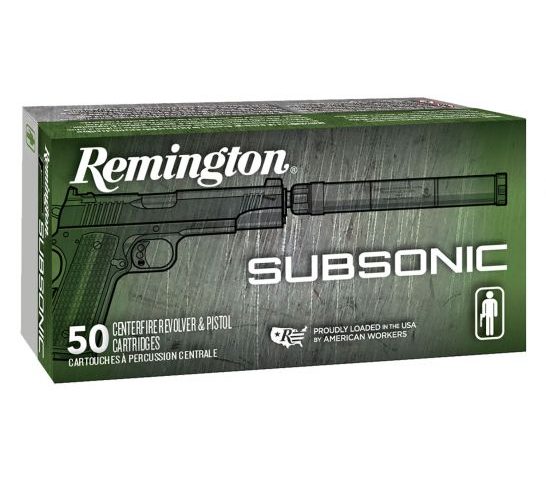 Remington Subsonic 147 gr Flat Nose Enclosed Base 9mm Ammo, 50/box – S9MM9
