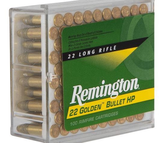 Remington 22 Golden Bullet 36 gr Plated Hollow Point .22lr Ammo, 100/box – 1600