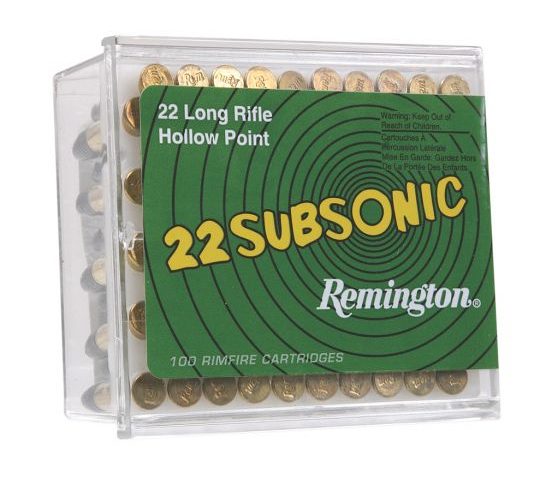 Remington 22 Subsonic 38 gr Lead Hollow Point .22lr Ammo, 100/box – SUB22HP1