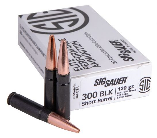 Sig Sauer Elite Hunting 120 gr Copper Solid .300 Blackout Ammo, 20/box – E300H1SBR20