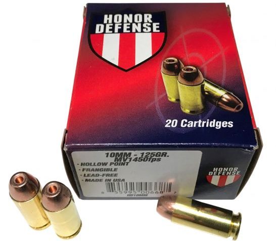 Honor Defence 125 gr Hollow Point Frangible 10mm Ammo, 20/box – HD10MM