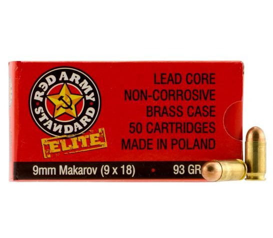 Century Arms Red Army Standard 93 gr Full Metal Jacket 9x18mm Makarov Ammo, 50/box – AM2017B