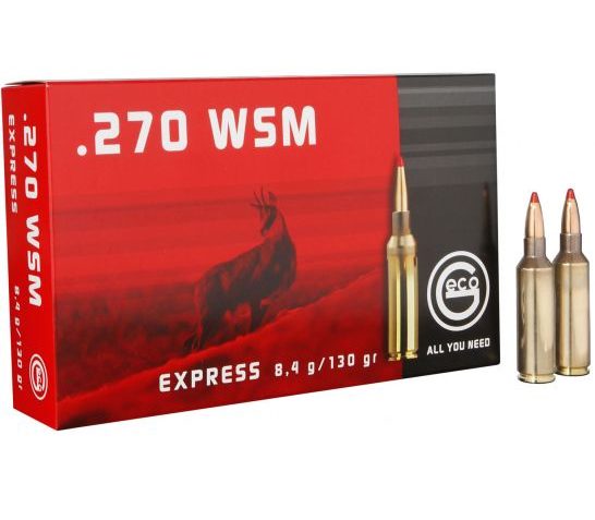 Geco Express 130 gr Express Tip .270 WSM Ammo, 20/box – 283840020