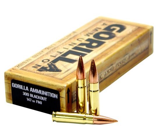 Gorilla Ammunition Troop 147 gr Full Metal Jacket .300 Blackout Ammo, 20/box – GA300147FMJ