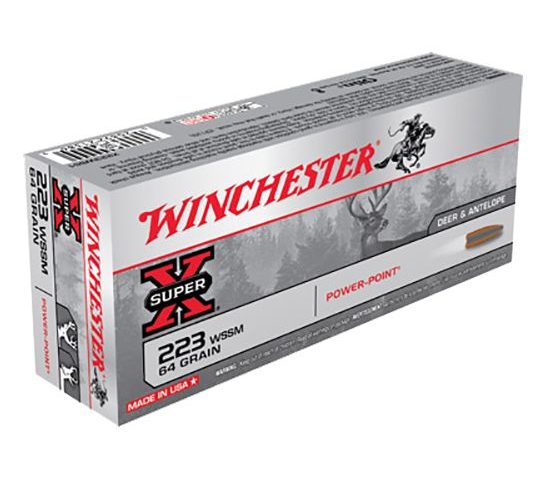 Winchester Ammunition Super-X 64 gr Power-Point .223 WSSM Ammo, 20/box – X223WSS1