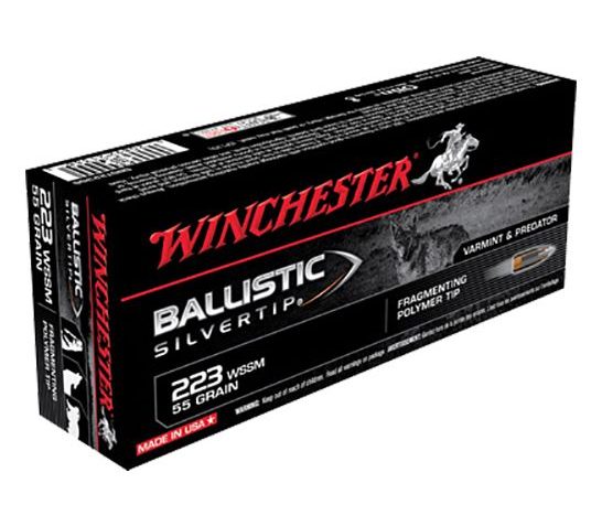 Winchester Ammunition Ballistic Silvertip 55 gr Polymer Tip .223 WSSM Ammo, 20/box – SBST223SS