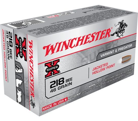 Winchester Ammunition Super-X 46 gr Jacketed Hollow Point .218 Bee Ammo, 50/box – X218B