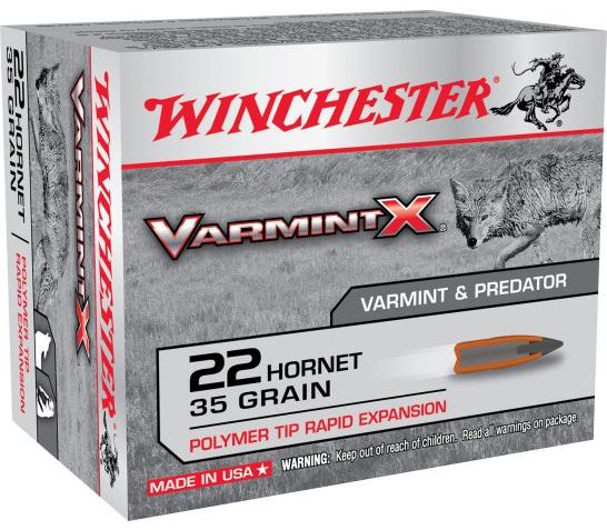 Winchester Ammunition Varmint-X 35 gr Rapid Expansion .22 Hornet Ammo, 20/box – X22P