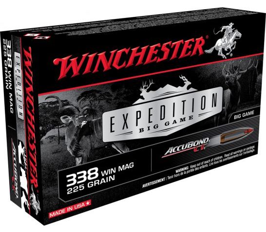 Winchester Ammunition Expedition Big Game 225 gr AccuBond CT .338 Win Mag Ammo, 20/box – S338CT